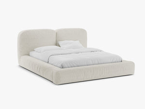 Upholstered Storage Bed Frame with Double Headboard & Gas Lift