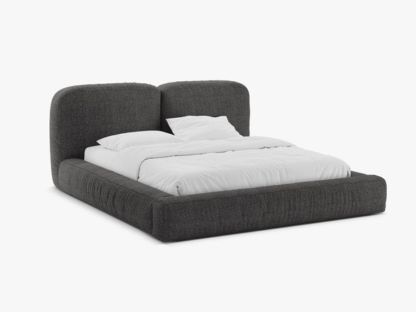 Upholstered Storage Bed Frame with Double Headboard & Gas Lift