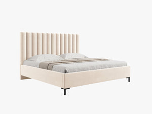 Upholstered Storage Bed Frame – Modern Bed with Decorative Headboard