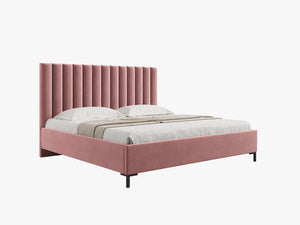 Upholstered Storage Bed Frame – Modern Bed with Decorative Headboard