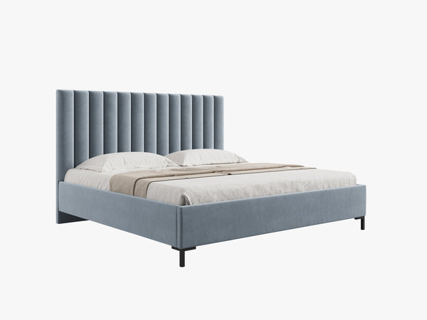 Upholstered Storage Bed Frame – Modern Bed with Decorative Headboard