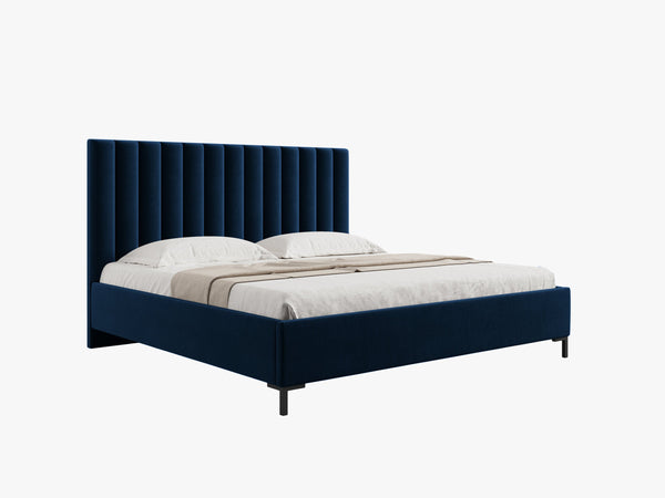 Upholstered Storage Bed Frame – Modern Bed with Decorative Headboard