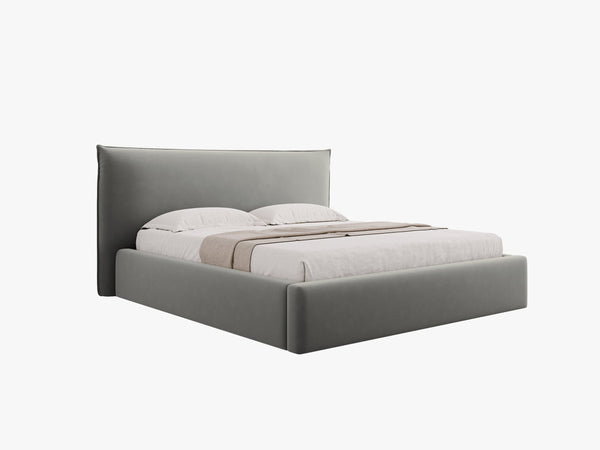 Upholstered Storage Bed Frame – Modern Gas Lift Bed with Headboard