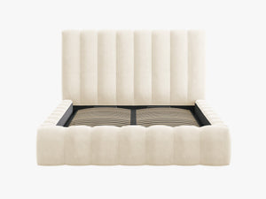 Upholstered Bed Frame with Storage & Tufted Headboard
