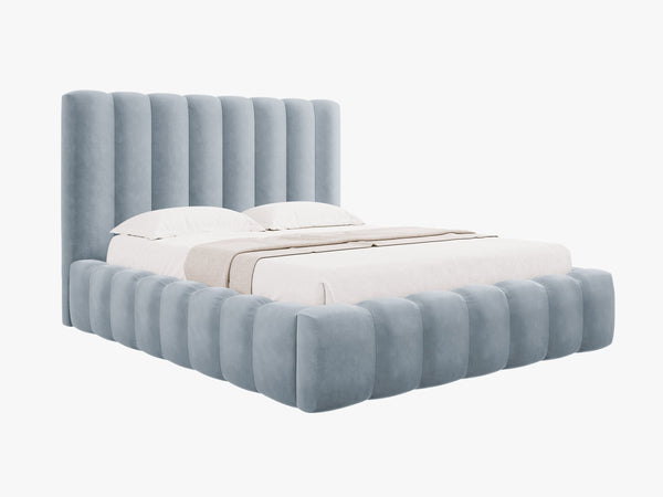Upholstered Bed Frame with Storage & Tufted Headboard