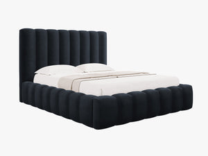 Upholstered Bed Frame with Storage & Tufted Headboard