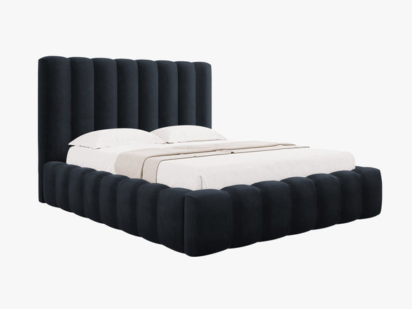 Upholstered Bed Frame with Storage & Tufted Headboard