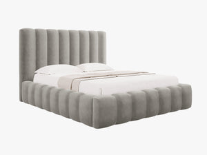 Upholstered Bed Frame with Storage & Tufted Headboard