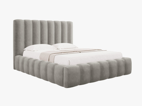 Upholstered Bed Frame with Storage & Tufted Headboard