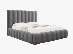 Upholstered Bed Frame with Storage & Tufted Headboard