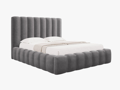Upholstered Bed Frame with Storage & Tufted Headboard