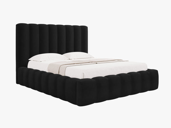 Upholstered Bed Frame with Storage & Tufted Headboard
