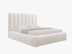 Upholstered Bed Frame with Storage & Tufted Headboard