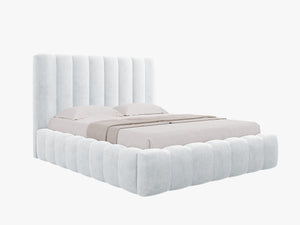 Upholstered Bed Frame with Storage & Tufted Headboard