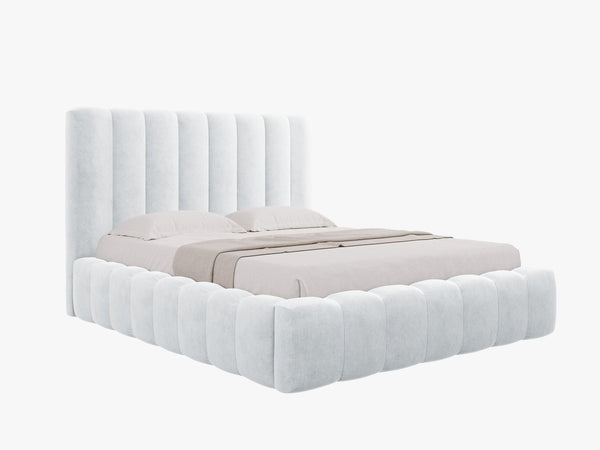 Upholstered Bed Frame with Storage & Tufted Headboard