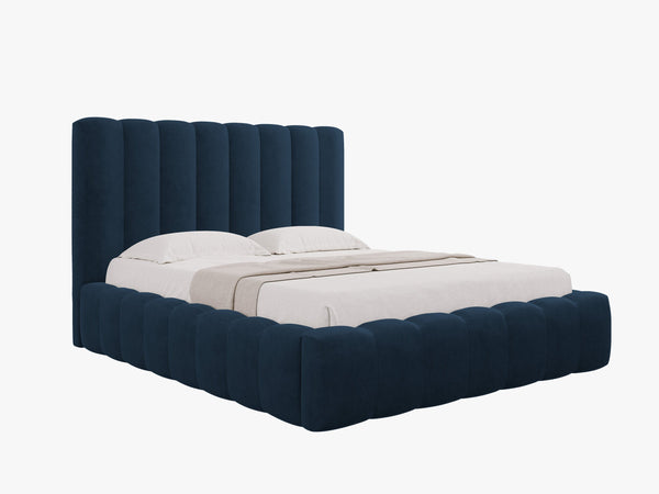 Upholstered Bed Frame with Storage & Tufted Headboard