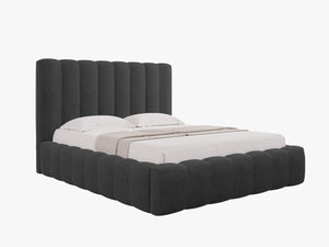 Upholstered Bed Frame with Storage & Tufted Headboard