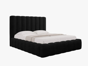 Upholstered Bed Frame with Storage & Tufted Headboard