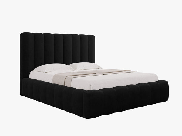 Upholstered Bed Frame with Storage & Tufted Headboard