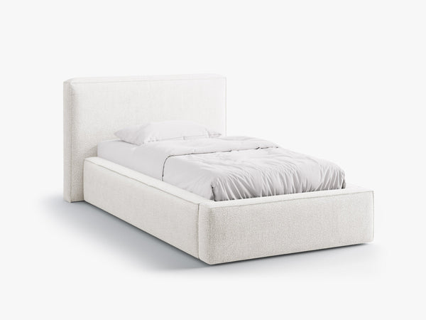 Single Upholstered Bed with Storage & Soft Headboard