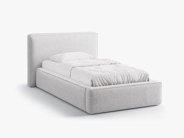 Single Upholstered Bed with Storage & Soft Headboard