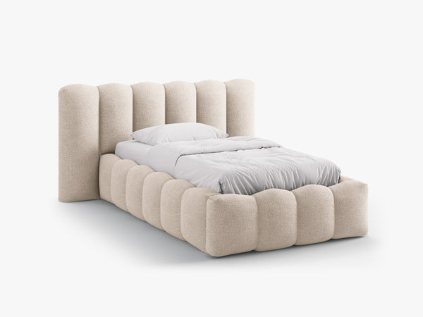 Single Upholstered Bed Frame with Storage & Modern Design