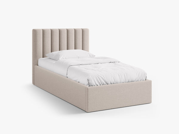 Upholstered Single Storage Bed – Modern Bed Frame with Headboard