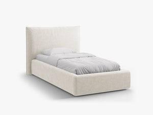 Single Upholstered Bed with Storage & Soft Headboard