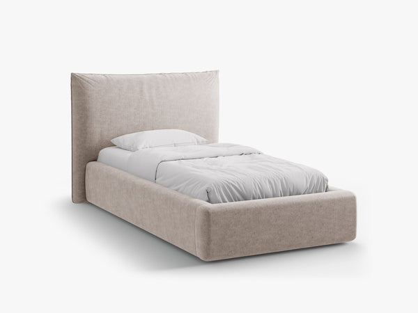 Single Upholstered Bed with Storage & Soft Headboard