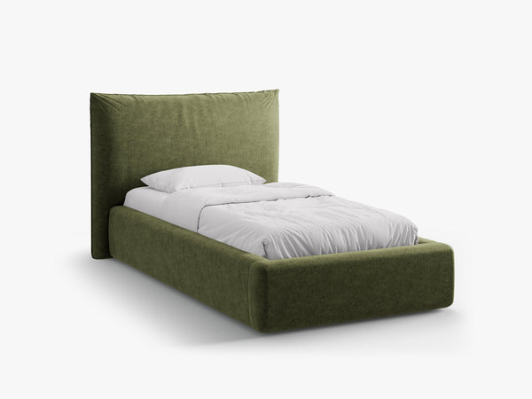 Single Upholstered Bed with Storage & Soft Headboard