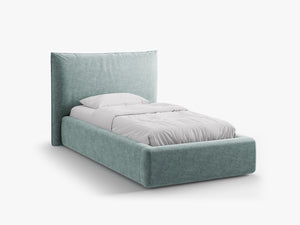 Single Upholstered Bed with Storage & Soft Headboard