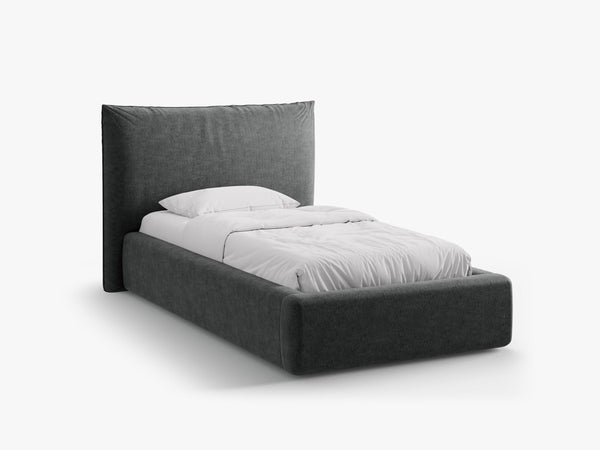 Single Upholstered Bed with Storage & Soft Headboard