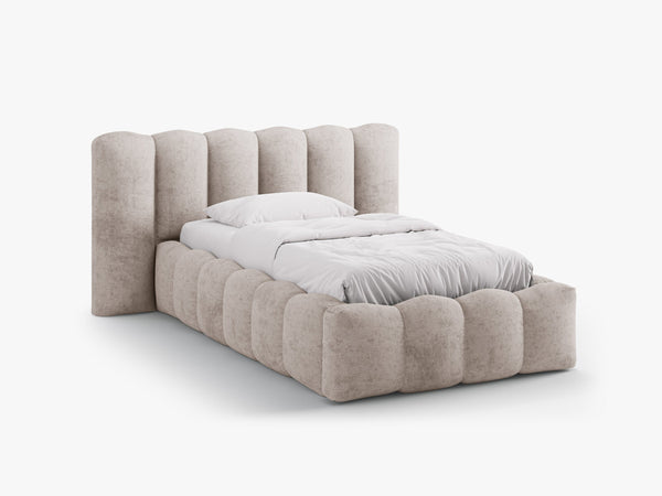 Single Upholstered Bed Frame with Storage & Modern Design