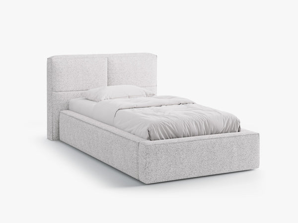 Single Bed Frame with Storage & Geometric Headboard