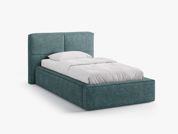 Single Bed Frame with Storage & Geometric Headboard