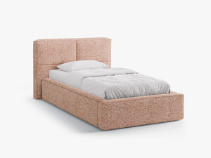 Single Bed Frame with Storage & Geometric Headboard