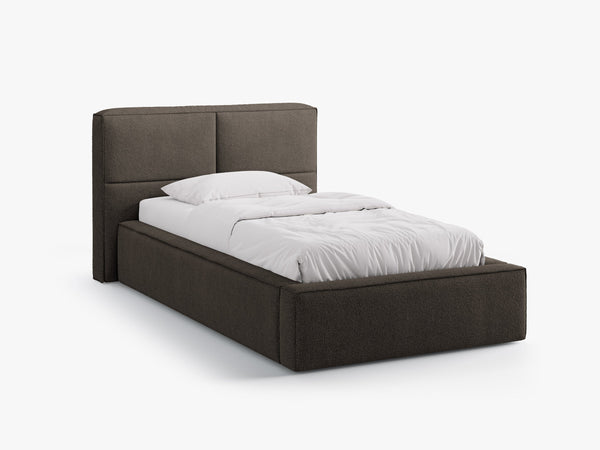 Single Bed Frame with Storage & Geometric Headboard