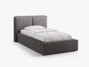 Single Bed Frame with Storage & Geometric Headboard