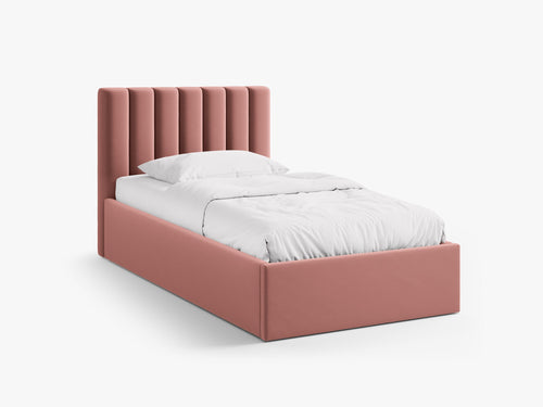 Upholstered Single Storage Bed – Modern Bed Frame with Headboard