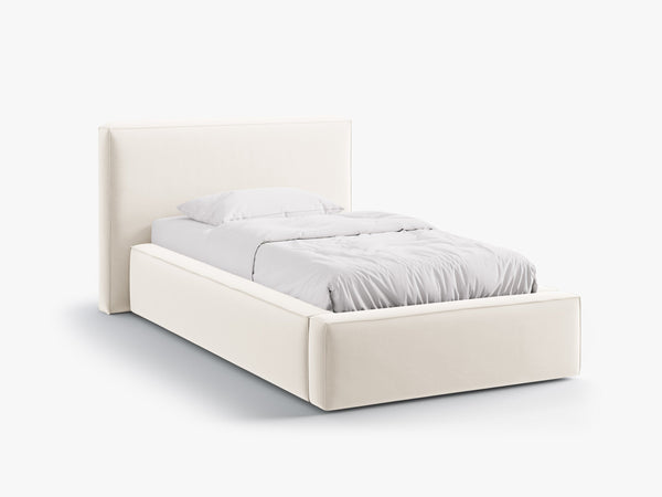 Single Upholstered Bed with Storage & Soft Headboard