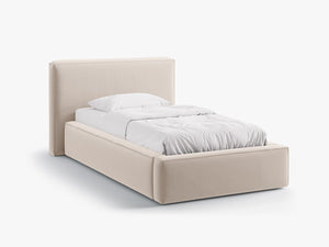 Single Upholstered Bed with Storage & Soft Headboard