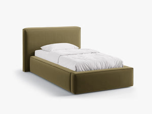 Single Upholstered Bed with Storage & Soft Headboard