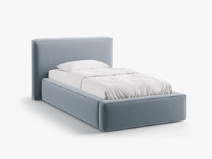 Single Upholstered Bed with Storage & Soft Headboard