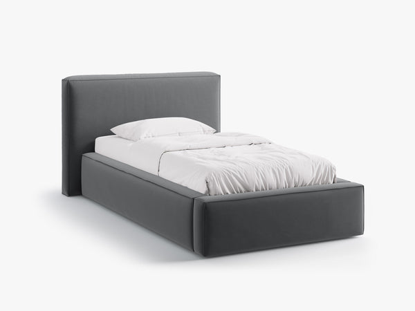 Single Upholstered Bed with Storage & Soft Headboard