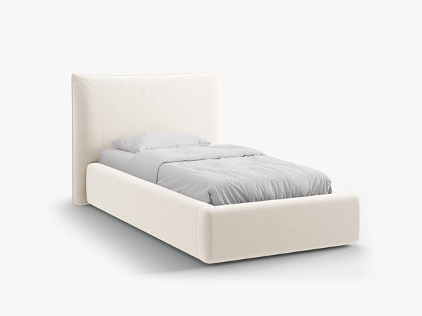 Single Upholstered Bed with Storage & Soft Headboard