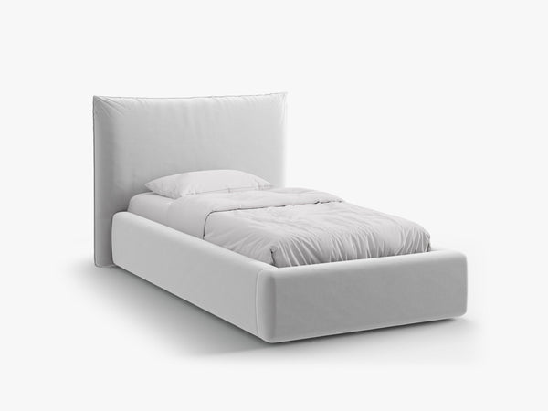 Single Upholstered Bed with Storage & Soft Headboard