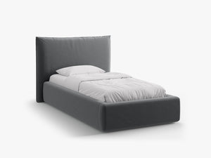 Single Upholstered Bed with Storage & Soft Headboard