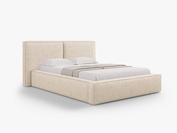 Upholstered Bed Frame with Storage & Soft Headboard