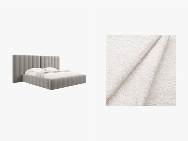 Upholstered Bed Frame with Storage & Tufted Headboard