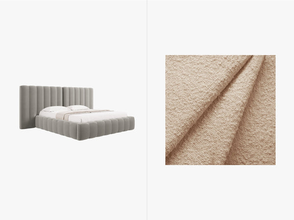 Upholstered Bed Frame with Storage & Tufted Headboard